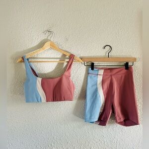 L*Space Pink and Blue Sports Bra